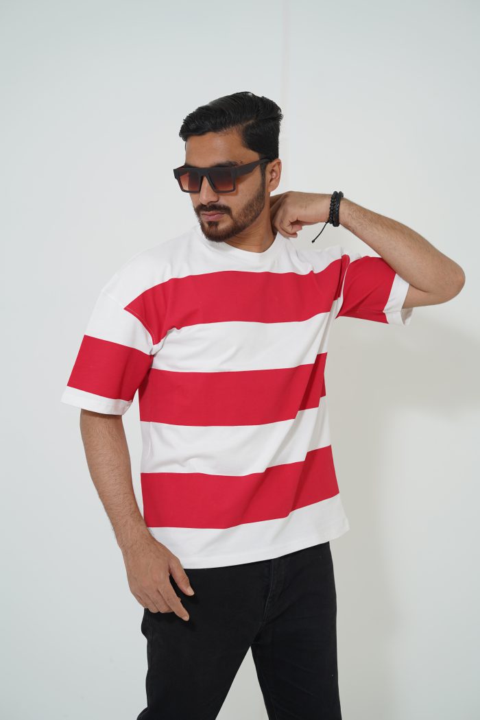 Drop Shoulder T-Shirt (Red) - Image 2