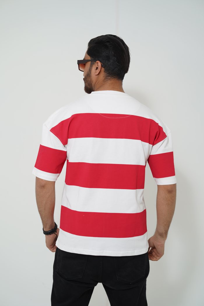 Drop Shoulder T-Shirt (Red) - Image 4